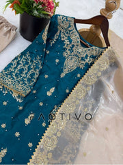 Designer Heavy GMY Silk Top Sharara & Dupatta Set