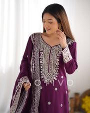 New Designer Party Wear Top–Plazzo–Dupatta Set