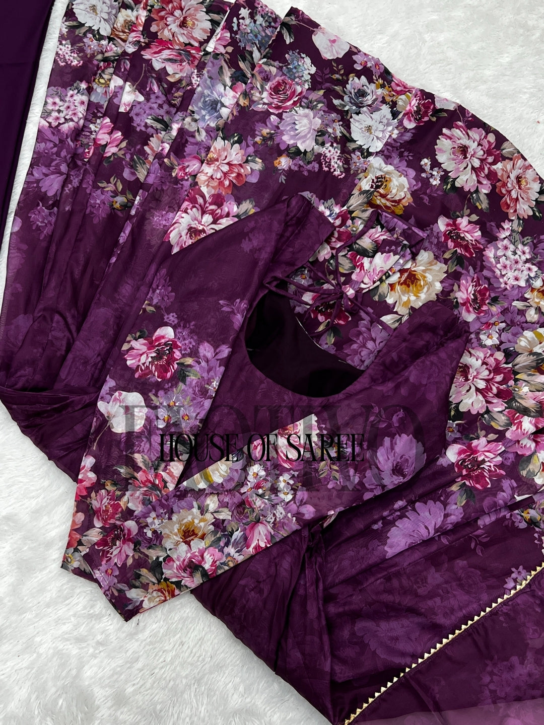 FAOTIVO Pure Organza Silk Anarkali Gown Set