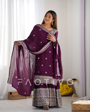 New Designer Party Wear Top–Plazzo–Dupatta Set