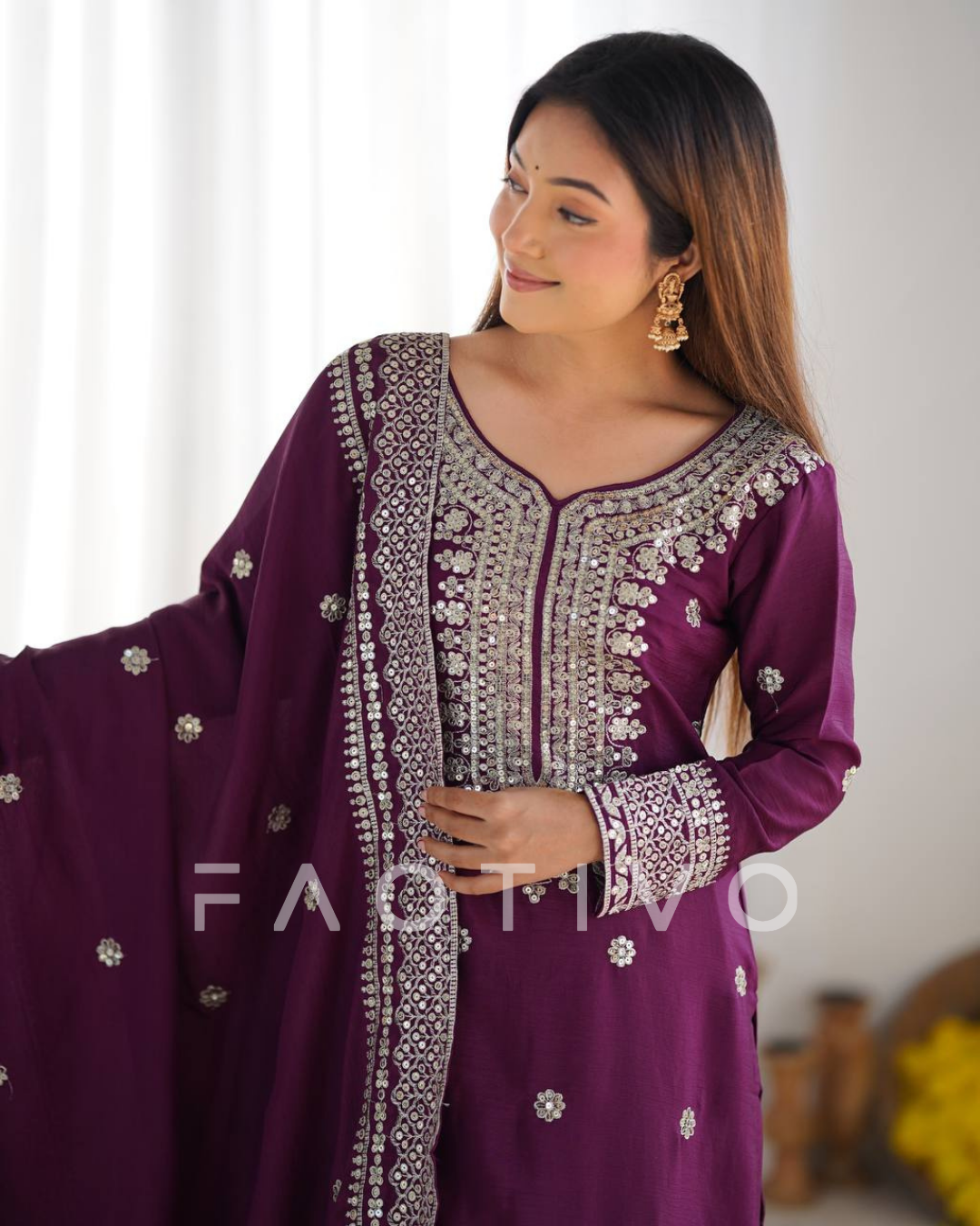 New Designer Party Wear Top–Plazzo–Dupatta Set