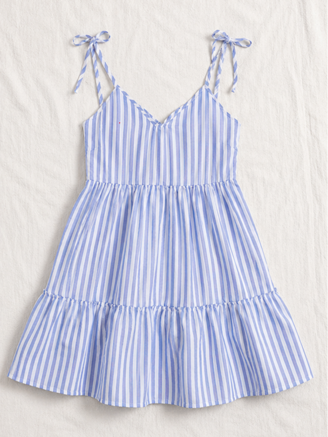 Blue Striped A-Line Mini Dress