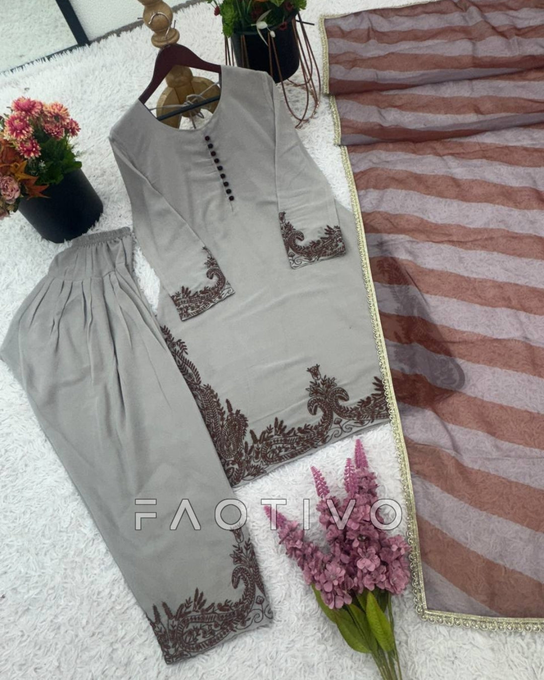 Fox Georgette Embroidered Suits | Readymade Outfit S to XXL