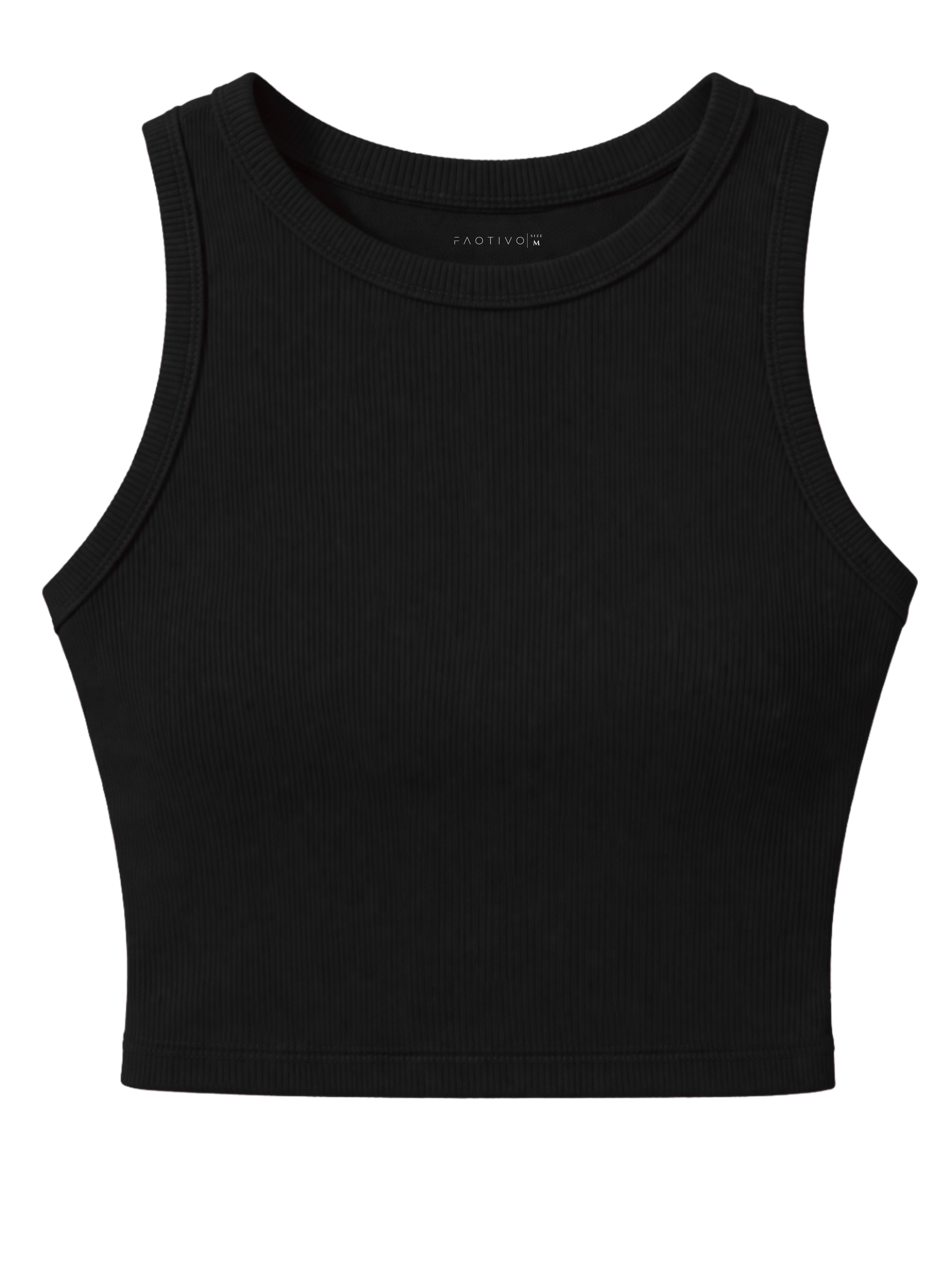 Black Ribbed Tank Top