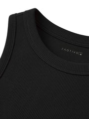 Black Ribbed Tank Top