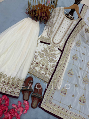 NEW!  Designer Party Wear Georgette Plazzo Suit Set
