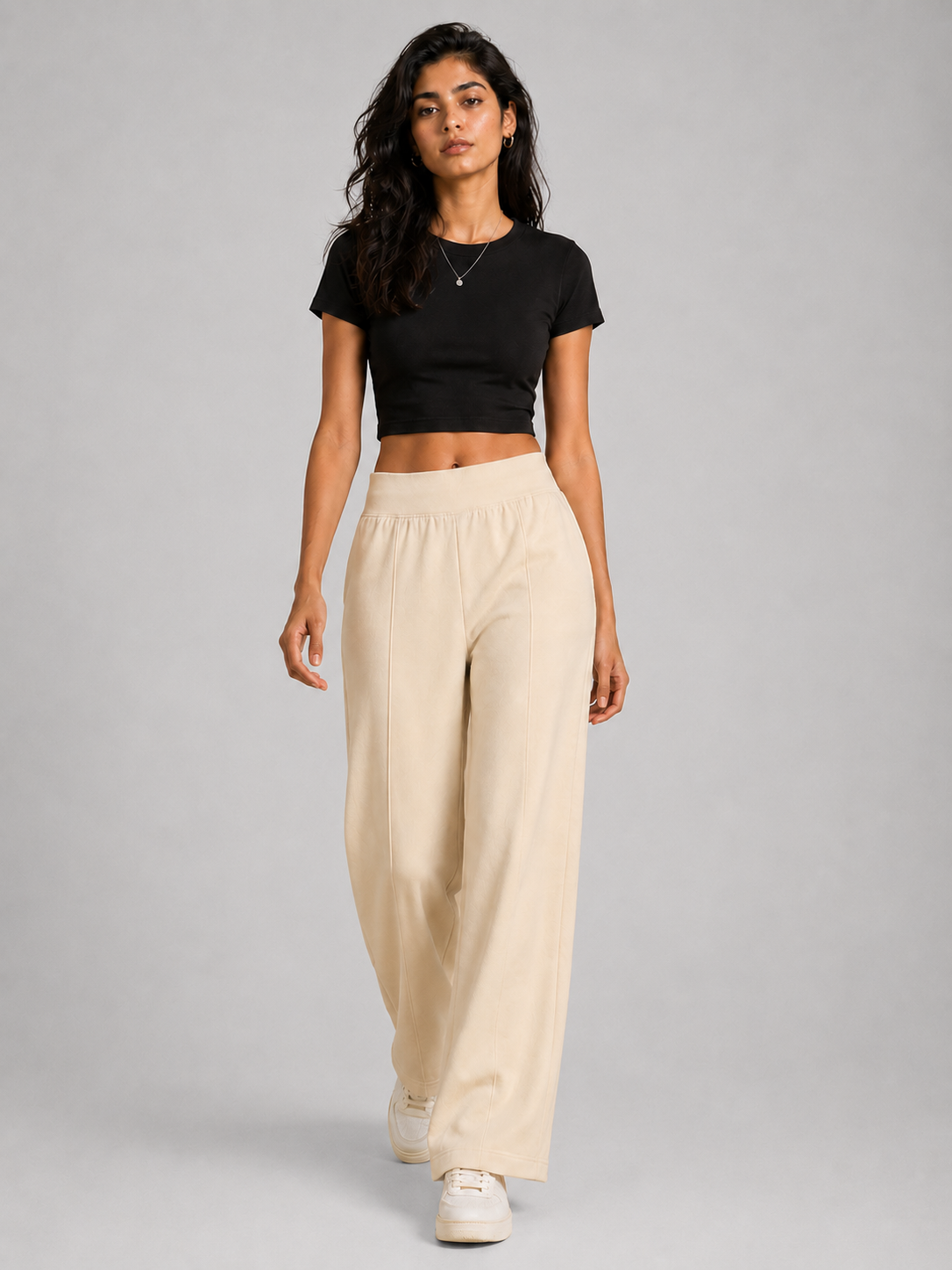 Beige Valentino Wide Leg Pant