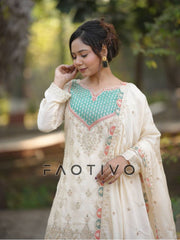 Chinon Silk Sharara Suit with Dupatta