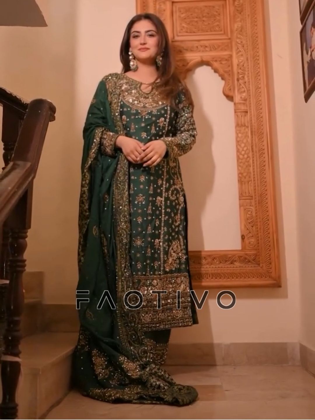 Designer Heavy Faux Georgette Embroidered Kurti Pant Dupatta Set