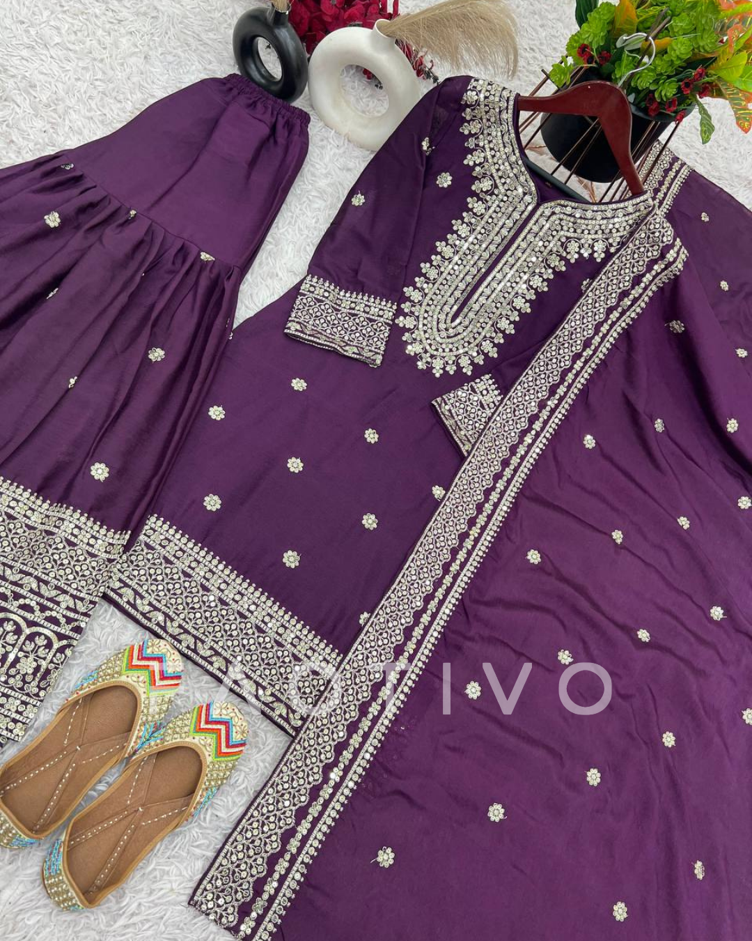 New Designer Party Wear Top–Plazzo–Dupatta Set
