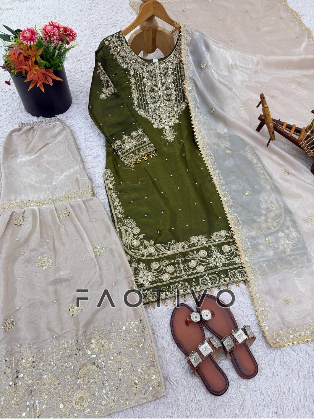 Designer GMY Silk Palazzo Suit for Eid & Wedding