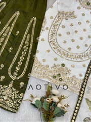 Designer GMY Silk Embroidered Kurti Plazzo Dupatta Set