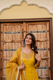 Premium Ready Made Silk Kurti Pant Dupatta Set