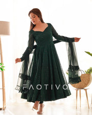 Heavy Pure Soft Fox Georgette Lucknowi Sequin Work Anarkali Set