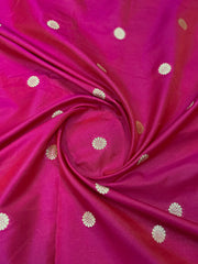Magenta Pink & Teal Green Designer Saree with Gold-Tone Butti & Woven Border