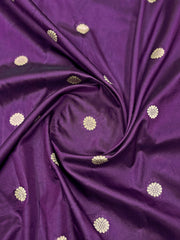 Deep Purple & Magenta Pink Woven Jacquard Silk Saree with Blouse Piece