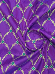 Royal Purple & Peacock Green Woven Jacquard Silk Saree with Blouse Piece