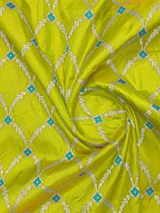 Olive Green & Peacock Green Woven Jacquard Silk Saree with Blouse Piece
