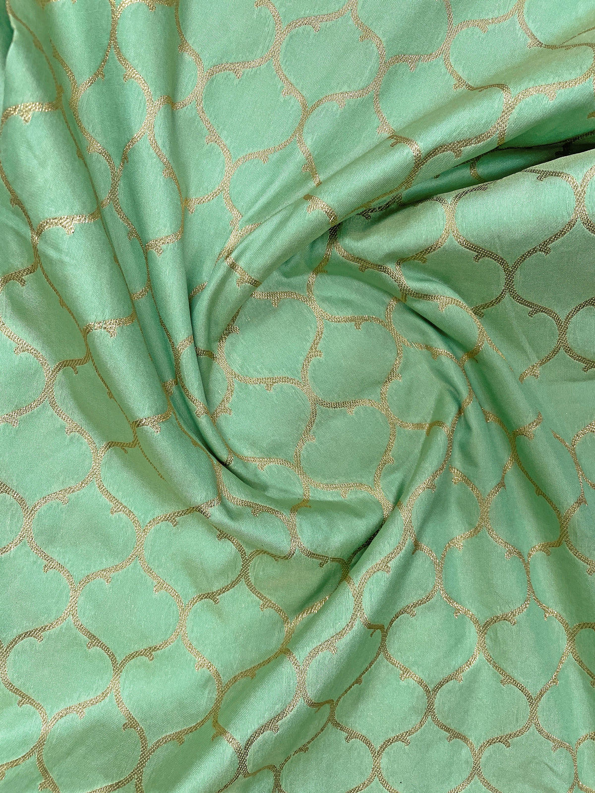 Sea Green & Charcoal Grey Woven Jacquard Silk Saree with Blouse Piece