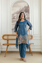 Women’s Designer Cosmos Shimmer Kurti Pant Set