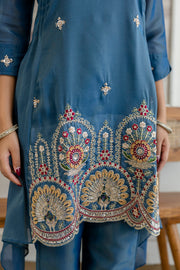 Women’s Designer Cosmos Shimmer Kurti Pant Set