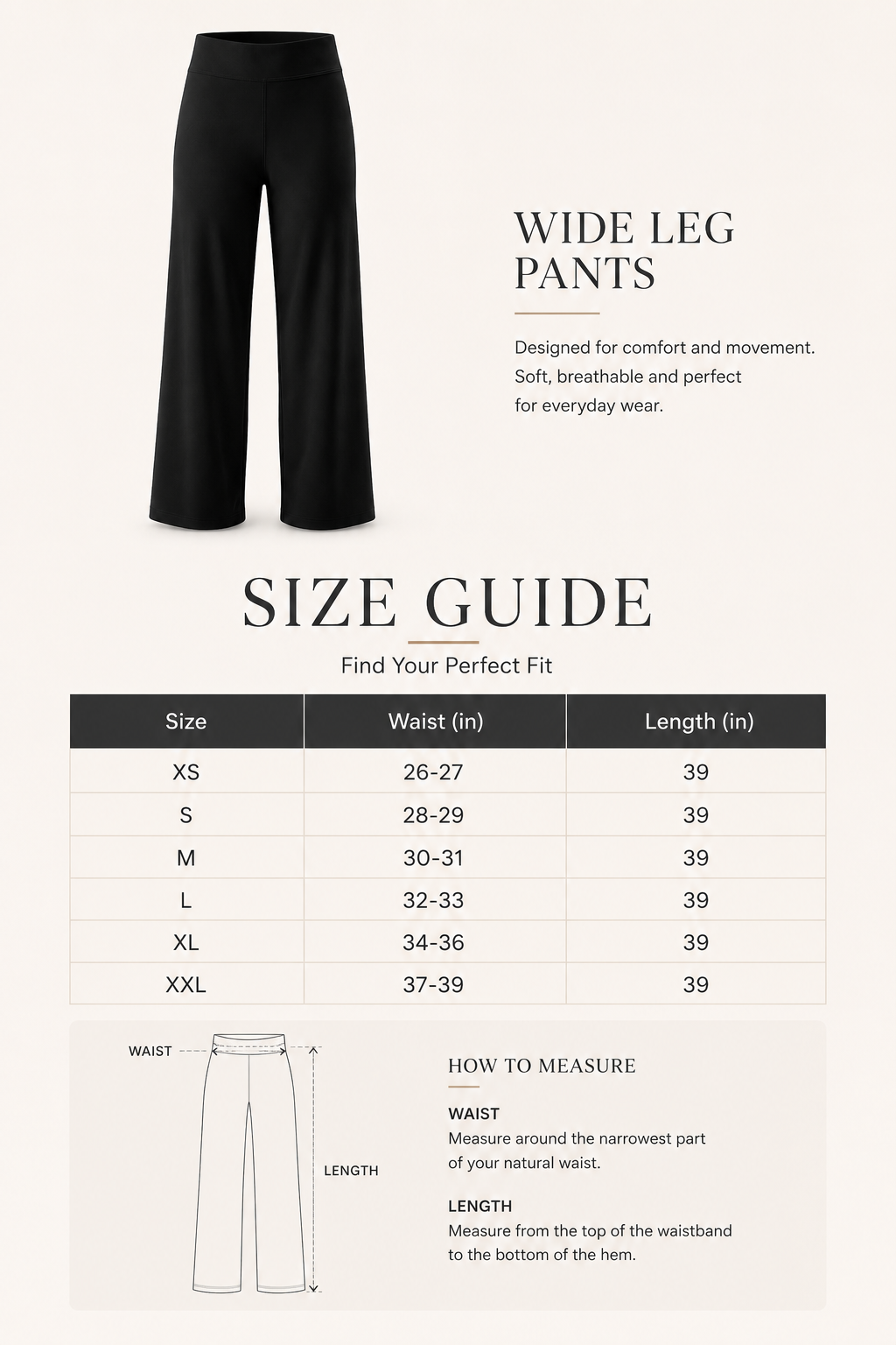 Black Wide Leg Pant