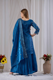 Faotivo Premium Collection Blue Silk Embroidered Set