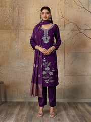 Beautiful Roman Glass Embroidered 3 Piece Kurta Pant Dupatta Set
