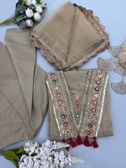 Women’s Light Gold 3 Piece Festive Suit Set