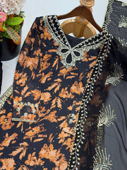 Heavy Faux Georgette Embroidered Suit Set
