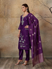Beautiful Roman Glass Embroidered 3 Piece Kurta Pant Dupatta Set