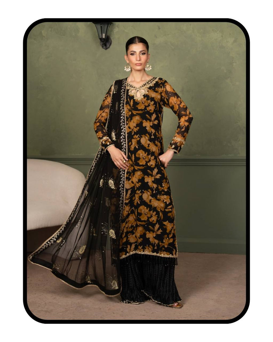 Heavy Faux Georgette Embroidered Suit Set