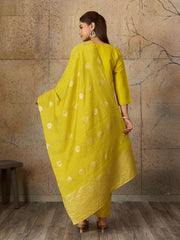 Beautiful Roman Glass Embroidered 3 Piece Kurta Pant Dupatta Set