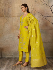 Beautiful Roman Glass Embroidered 3 Piece Kurta Pant Dupatta Set