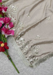 Embroidered Chinon Silk Sharara Suit Set