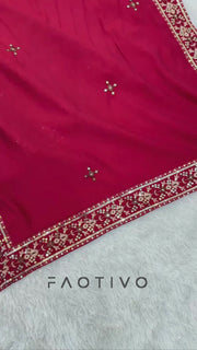 Elegant Embroidered Sequence Anarkali Gown Set with Dupatta