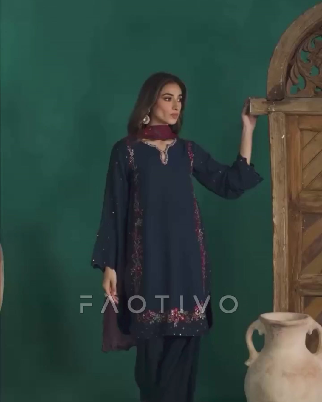Women’s Ethnic Wear Pakistani Dress Collection | Designer Crepe Silk Suit Set with Dupatta | Available in Size S - XXL